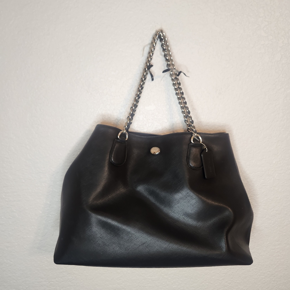 Coach Peyton Saffiano black handbag purse